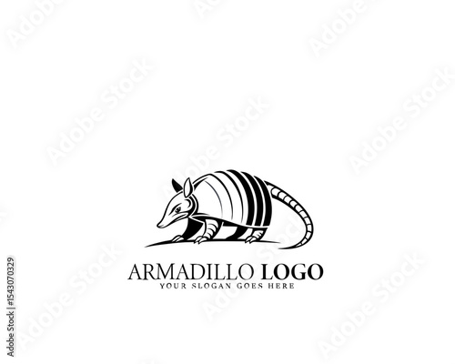 Elegant black and white armadillo logo perfect for stylish wildlife brand identity, product design, and modern packaging.


