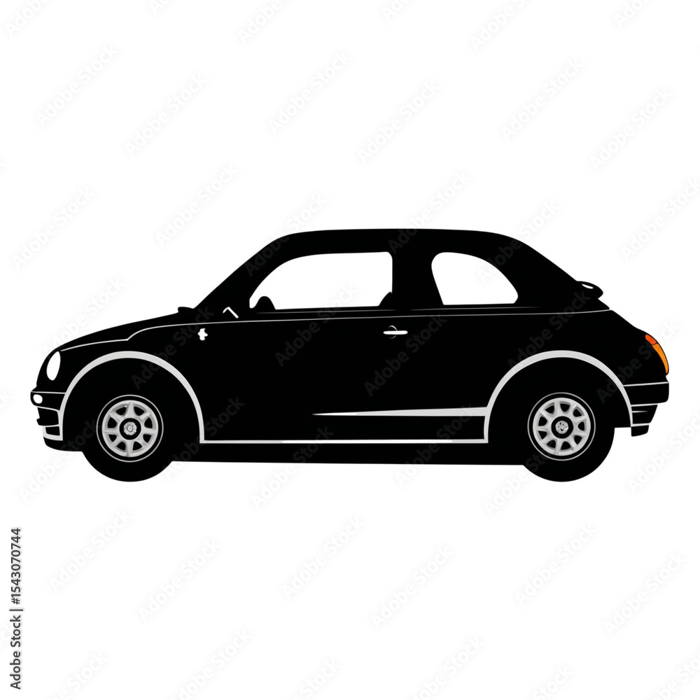 Fototapeta premium Sleek black car silhouette transparent background