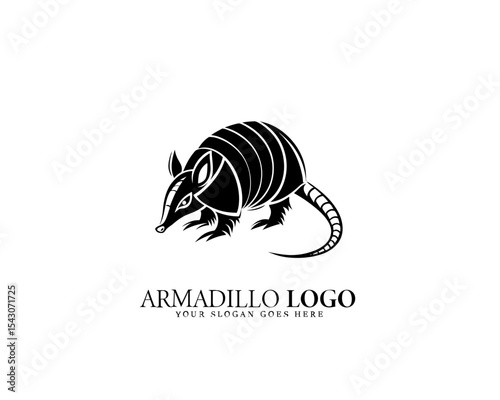 Beautiful black and white vector armadillo logo with creative linework and elegant curves. Ideal for branding and merchandise.


