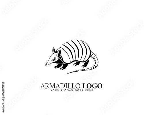 Premium black and white armadillo logo design with bold graphic style. Ideal for brand identity projects, wildlife logos, and product labels.

