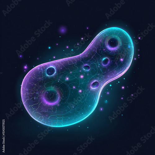 A vector illustration of a stylized amoeba