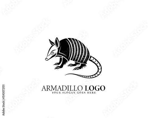 Sophisticated armadillo design in black and white for branding nature-inspired businesses. Perfect for eco identity design and elegant wildlife visuals.

