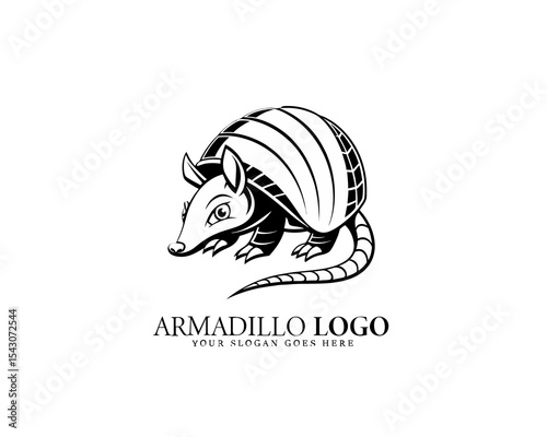 Decorative black and white armadillo logo design with a modern and stylish twist. Great for business branding, visual identity, and creative wildlife design.


