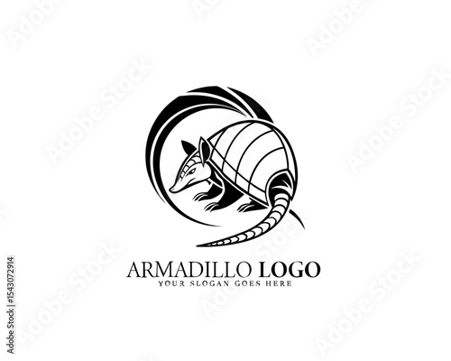 Creative armadillo icon in stylish black and white, great for animal-themed brand identity and minimal design projects in branding.

