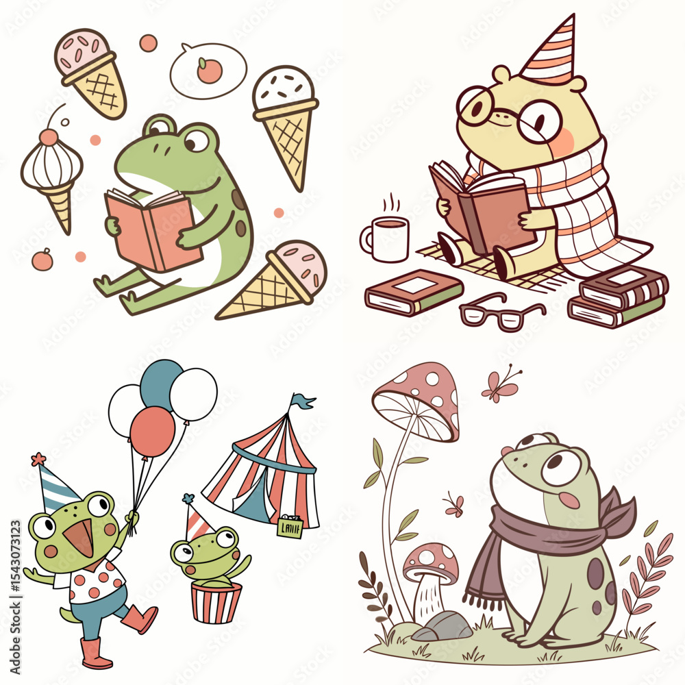 Fototapeta premium High-Quality frogss Illustrations in Various Styles – SVG Bundle