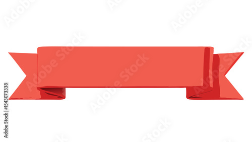 Wallpaper Mural A vibrant coral banner with folded edges displayed against a plain white background in a studio shot Torontodigital.ca