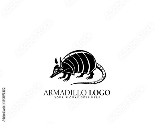 Elegant armadillo vector logo design in bold black and white line art, great for branding, wildlife representation, and clean, minimalist business identity projects.

