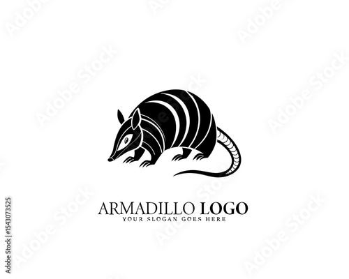 High-quality black and white armadillo logo design with intricate detailing, perfect for stylish branding, natural product packaging, or wildlife-themed companies.

