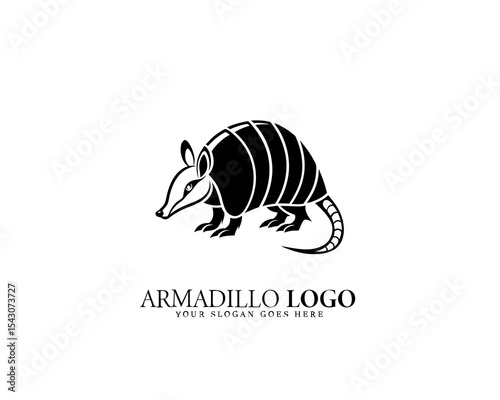 Stylish black and white armadillo logo design featuring geometric patterns, ideal for modern brand identity, minimalist wildlife branding, and logo design projects.

