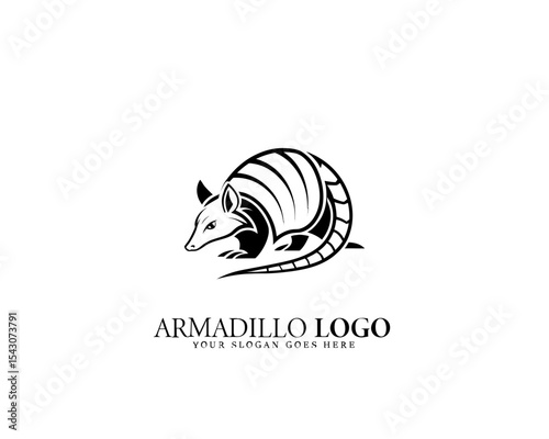 Elegant black and white armadillo logo design with a strong shell motif, great for branding, identity design, and companies seeking a bold yet natural visual.


