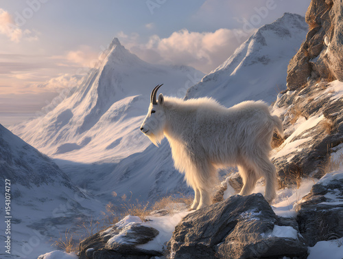 mountain goat in the mountains