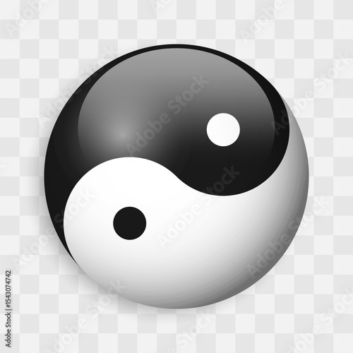 This vector illustration represents the yin and yang symbol, showcasing the balance and harmony of opposing forces. It highlights the interconnectedness of dualities in life and nature.