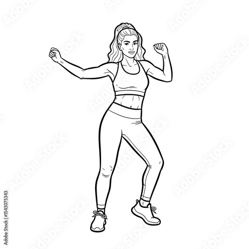 Woman dancing energetically in Zumba class showcasing joy and fitness 