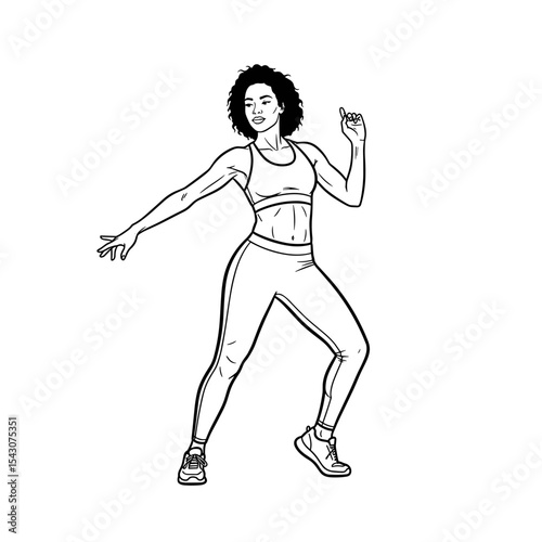 Woman dancing energetically in fitness workout expressing joy and movement 
