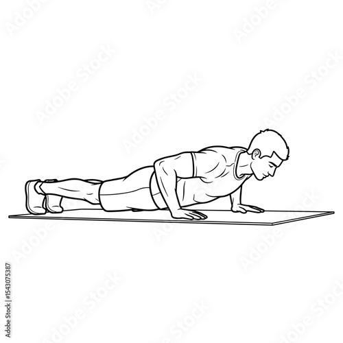 Man performing push-up exercise for upper body strength and fitness training