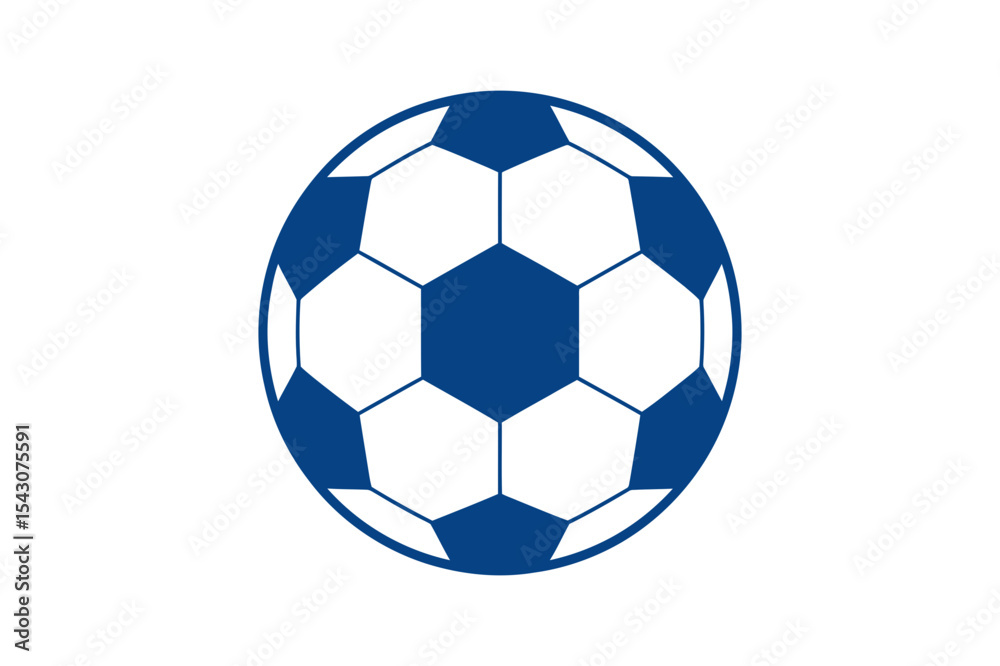 Fototapeta premium Blue and white soccer ball vector graphic design
