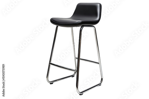 Black bar stool with metal legs