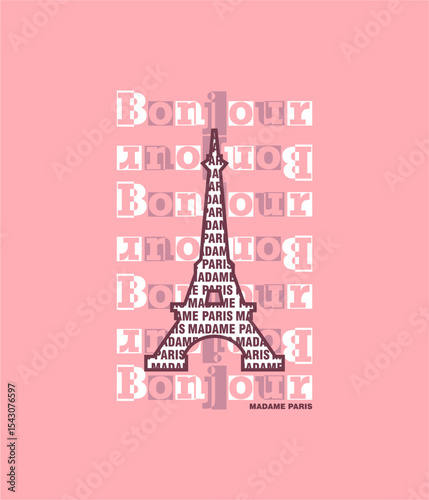 Paris vintage typography slogan for t shirt printing, tee graphic design. 
