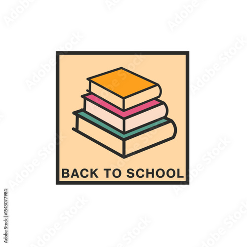 Back to School Book Stack Icon