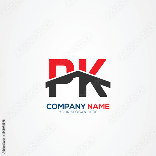 PK KP Creative Modern Letters Logo Design Element