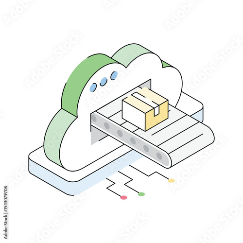 Get this amazingly designed industry cloud isometric icon