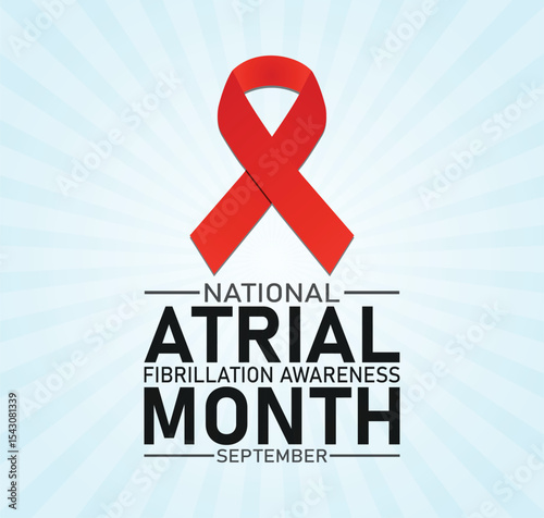 National Atrial Fibrillation Awareness Month. September. Holiday concept. Template for background, banner, card, poster with text inscription. Vector illustration