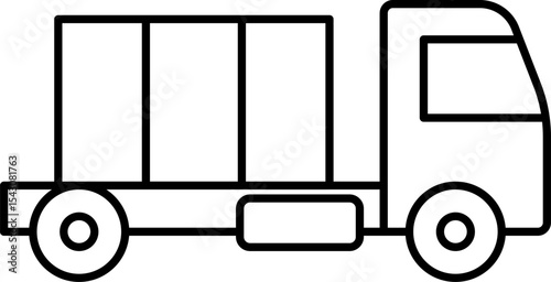 Commercial vehicles line icon set. Vector pictograms collection of container, pallet, forklift, plane, drone, helicopter, ship, train, cargo truck, warehouse.
