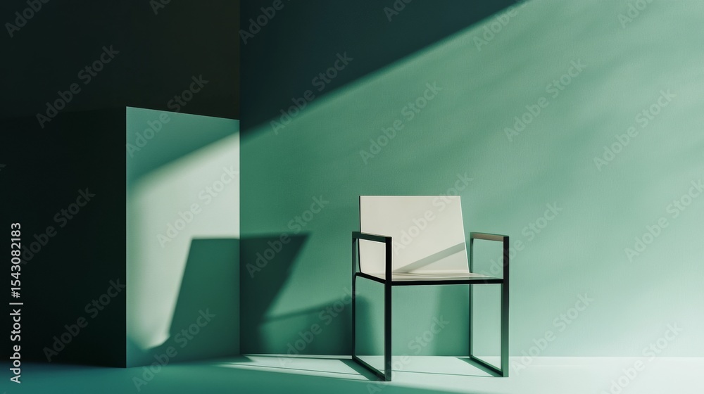Minimalist room green wall chair modern design geometric shadow light architecture abstract stylish trendy composition Minimalist room green wall chair modern design geometric shadow light architecture abstract stylish trendy composition