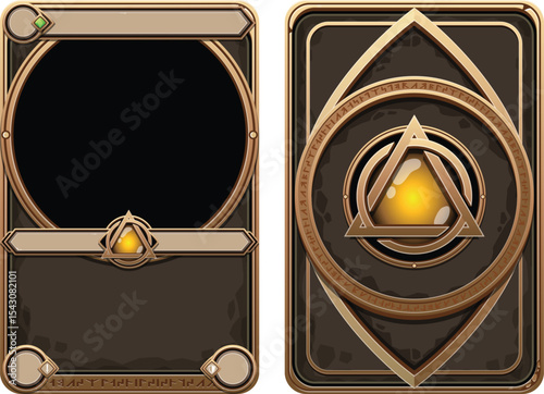 Angelic Golden Metal Fantasy TCG Card Game Template