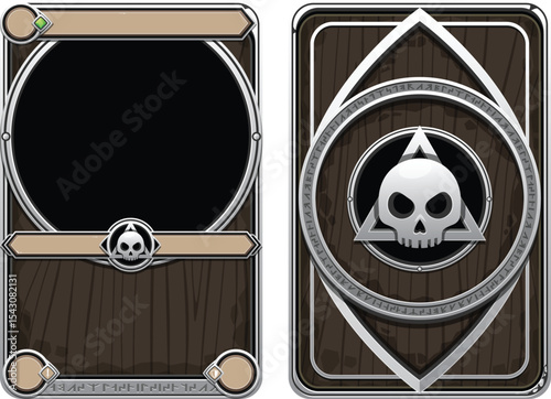Wooden and Steel Fantasy TCG Card Game Template