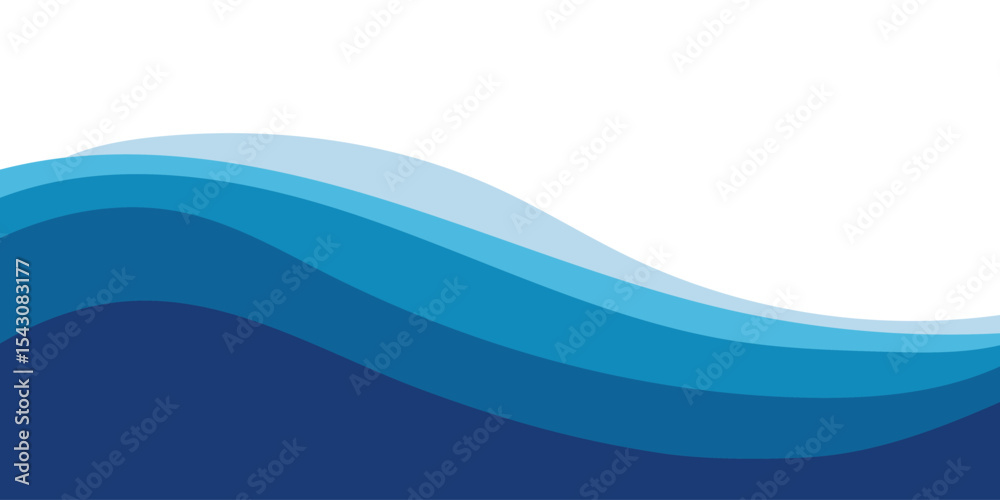Fototapeta premium Blue sea wave background. Ocean abstract waves lines wallpaper. Layered sea waves. Vector illustration.