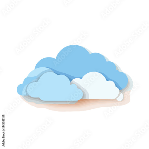 cloud isolated in White Background, cloud vector, Flat lay vector illustration