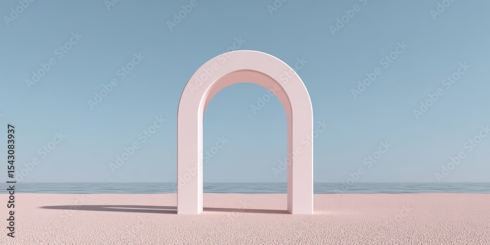 A serene abstract pastel arch on a quiet beach, complimented by soft lighting and an ocean breeze, creating a tranquil atmosphere. A serene abstract pastel arch on a quiet beach, complimented by soft lighting and an ocean breeze, creating a tranquil atmosphere.