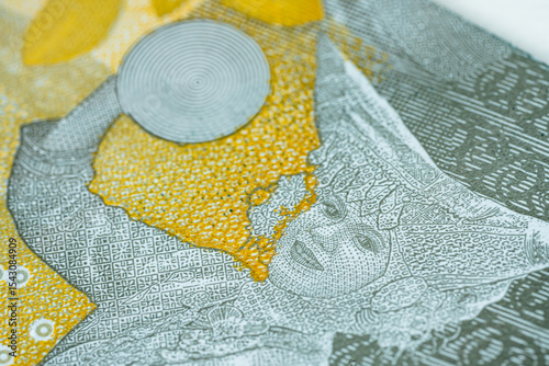 Macro of woman on indonesian two thousand Rupiah bank note