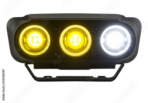 Triple LED Light Bar Amber Amber White Configuration isolated on transparent baackground