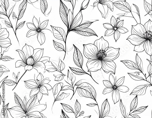 Floral Line Art