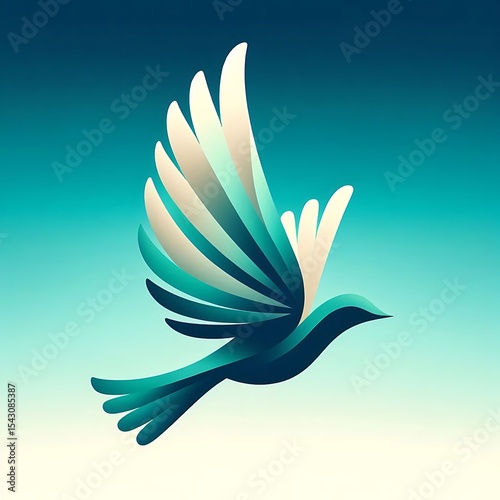 Minimalist Bird in Flight for Freedom Theme photo