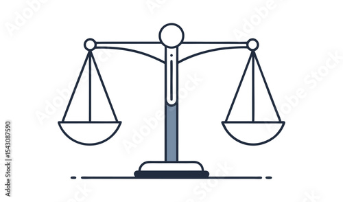 Simple line art scales of justice icon