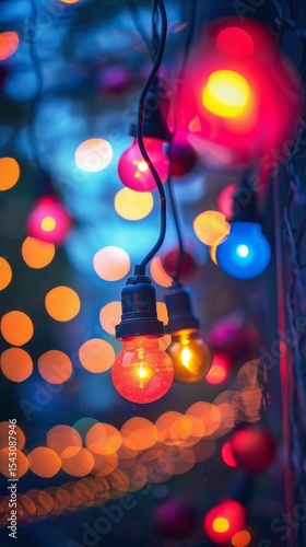 Abstract background with colorful lights, useful for articles about holidays and decorations.