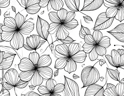Floral Line Art