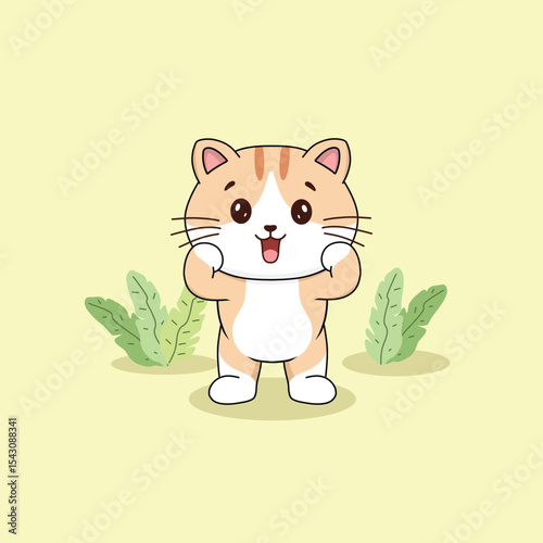 Happy funny cat vector illustration