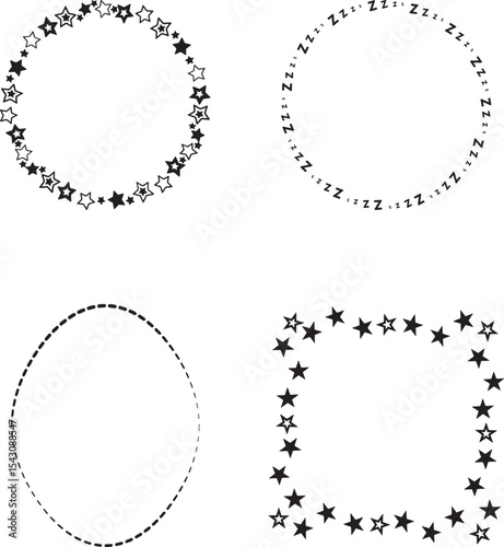 Star and zzz border frame collection.