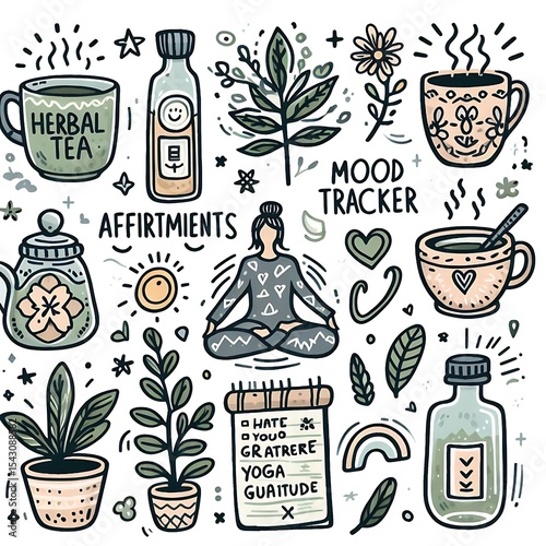 Calm Doodle Wellness Icons