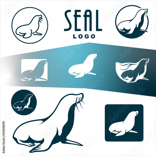 BUNDLE OF SEAL LOGO MULTIPLE ORIENTATION VECTOR DESIGN