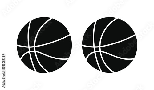 Two simple black basketball icons