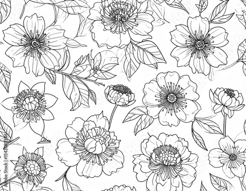 Floral Line Art