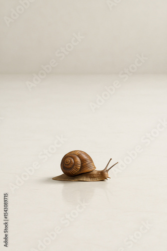 Minimalist Snail on White Background