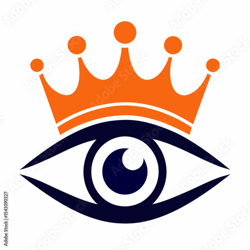 Elite Leadership Eye Symbol Design Royal Vision Crown Eye Logo Vector.