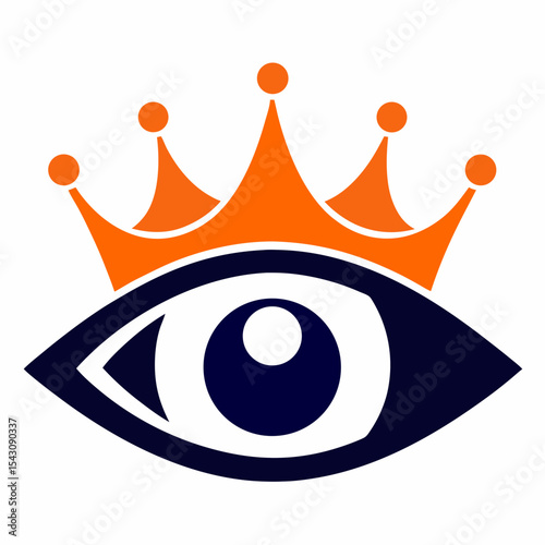 Elite Leadership Eye Symbol Design Royal Vision Crown Eye Logo Vector.