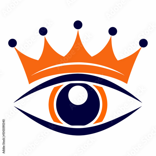 Elite Leadership Eye Symbol Design Royal Vision Crown Eye Logo Vector.